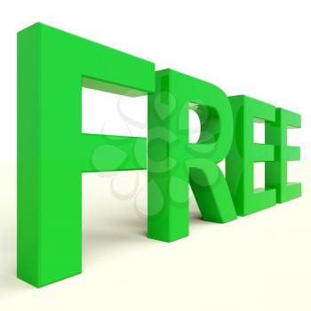 Free Letters In Green Showing Freebie and Promotion