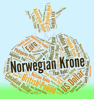 Norwegian Krone Representing Currency Exchange And Fx 