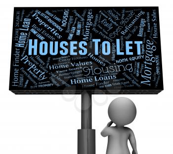 Houses To Let Indicating For Rent And Signs