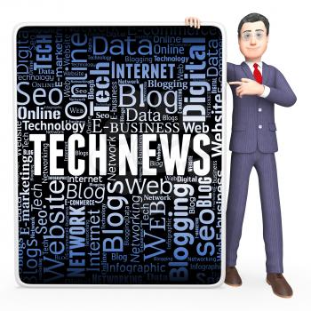 Tech News Showing Social Media And Radio