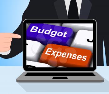 Budget Expenses Keys Displaying Company Accounts And Budgeting