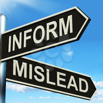 Inform Mislead Signpost Meaning Let Know Or Misguide