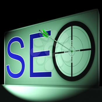 Seo Target Showing Search Engine Optimization And Promotion