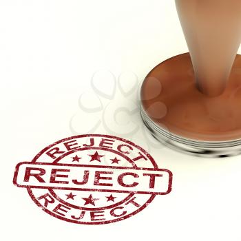 Reject Stamp Shows Rejection Denied Or Refusal