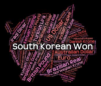 South Korean Won Representing Currency Exchange And Forex