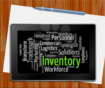 Inventory Word Indicating Stock Product And Words Tablet