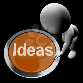 Ideas Button Meaning Improvement Concept Or Creativity