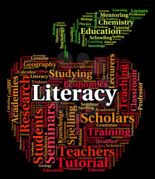 Literacy Word Representing Education Reading And Learning