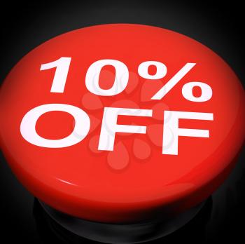 Ten Percent Switch Showing Sale Discount Or 10 Off