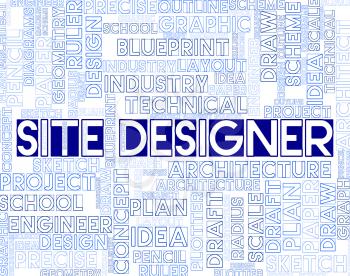 Site Designer Words Represent Artwork Designers And Graphics