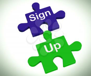 Sign Up Puzzle Showing Joining Or Membership