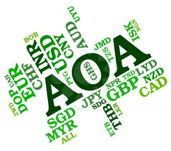 Aoa Currency Representing Worldwide Trading And Exchange