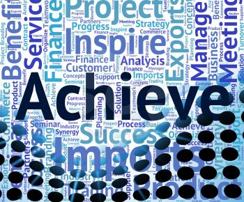 Achieve Word Representing Wordcloud Words And Success