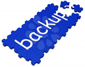 Backup Puzzle Showing Safe Files And Recovery