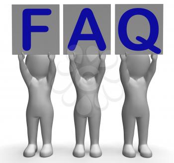 FAQ Banners Showing Frequent Assistance Help And Support