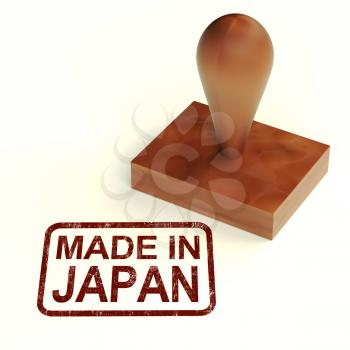 Made In Japan Rubber Stamp Showing Japanese Products