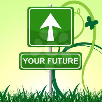 Your Future Meaning Arrow Vision And Pointing