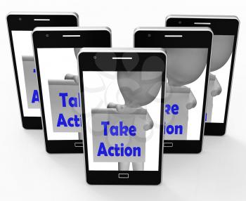 Take Action Sign Meaning Being Proactive About Change