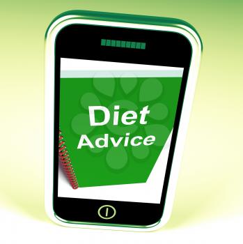 Diet Advice on Phone Showing Healthy Diets