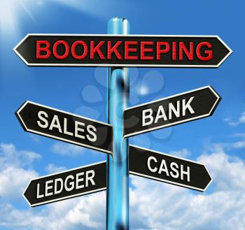 Bookkeeping Sign Meaning Sales Ledger Bank And Cash