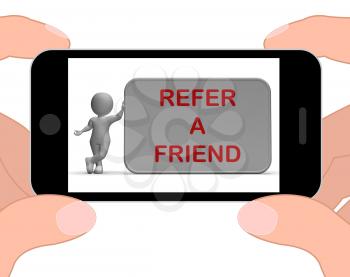 Refer A Friend Phone Showing Suggesting Website