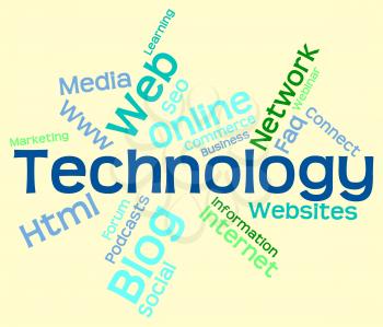 Technology Word Showing Electronics Text And Electronic 