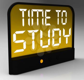 Time To Study Message Showing Education And Studying