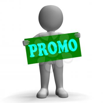 Promo Sign Character Shows Special Promotions Bargains And Discounts