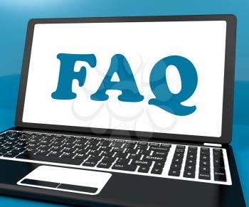 Faq On Laptop Showing Solution And Frequently Asked Questions Online