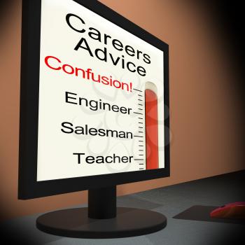 Careers Advice On Monitor Showing Guidance And Counseling