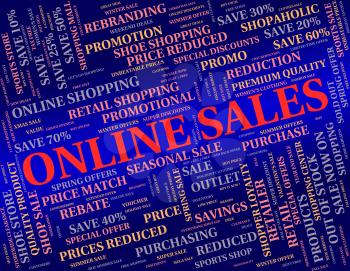 Online Sales Indicating World Wide Web And Website