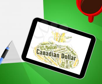 Canadian Dollar Showing Worldwide Trading And Currencies 