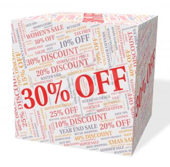 Thirty Percent Off Showing Discount Text And Retail