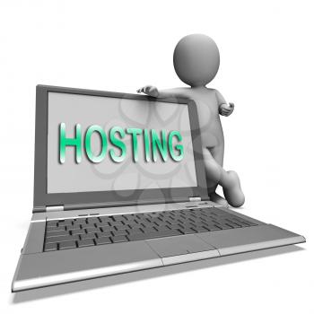 Hosting Laptop Showing Web Internet Or Website Host
