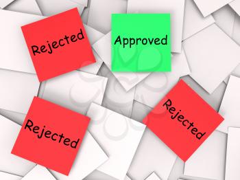Approved Rejected Post-It Notes Meaning Approval Or Rejection