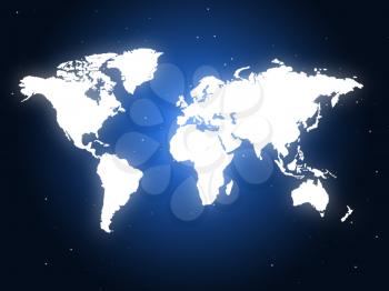 World Blue Showing Globalisation Earth And Globalise
