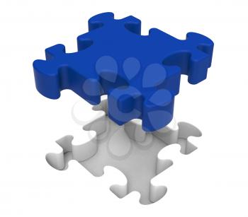 Jigsaw Piece Showing Simple Isolated Puzzle Challenge