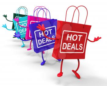 Hot Deals Bags Representing Shopping Discounts an Bargains