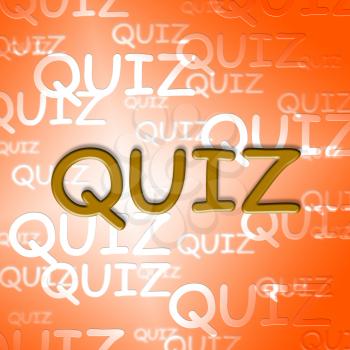 Quiz Words Representing Questions And Answers Puzzle