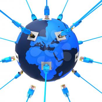Worldwide Network Showing Globalization Computing And Planet