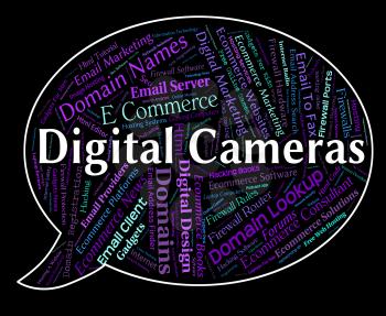 Digital Cameras Indicating High Tec And Video
