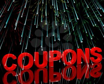 Coupons Word With Fireworks Shows Vouchers For Reductions Or Discounts