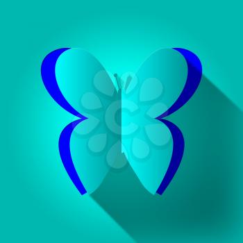 Blue Butterfly Cutout Shows Nature Butterflies 3d Illustration