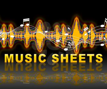 Music Sheets Notation With Notes And Equalizer Shows Music And Melodies