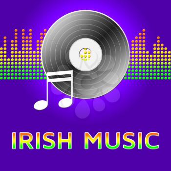 Irish Music Record Disc  Means Country And Western 3d Illustration