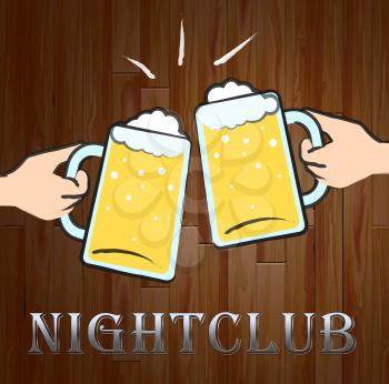 Nightclub Beer Glasses Shows Disco Bars Or Nightlife