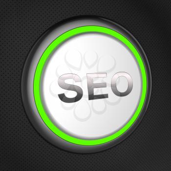 Seo Button Meaning Search Engine Optimization 3d Illustration