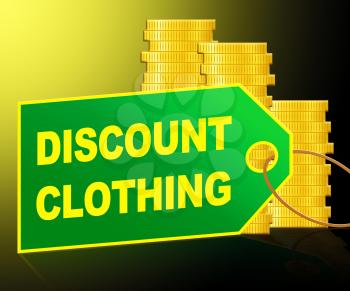 Discount Clothing Label And Coins Represents Cheap Clothes 3d Illustration