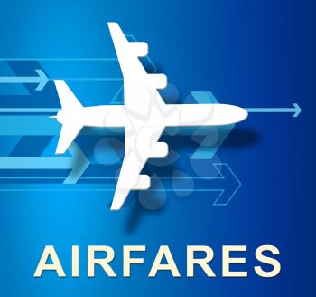 Flight Airfares Plane With Arrows Means Aircraft Prices 3d Illustration