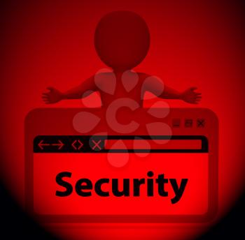 Security Webpage Character Meaning Privacy Private 3d Rendering